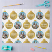 Aangepaste Elegant Gouden Foto Ornamenten Kerst Tissuepapier (Craft)