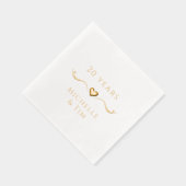 Aangepaste Elegant Hart 20e bruiloft Jubileum Folie Servetten (Rechts)