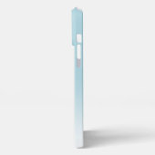 Aangepaste Elegant Licht Aqua Ocean Blauw Monogram iPhone Hoesje (Linkerkant)