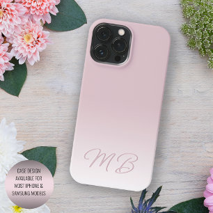 Aangepaste Elegant Licht Stoffig Roos Mauve Monogr Case-Mate iPhone 14 Pro Max Hoesje