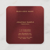 Aangepaste Elegant Monogram Initialen Gold Look Te Vierkante Visitekaartje (Achterkant)