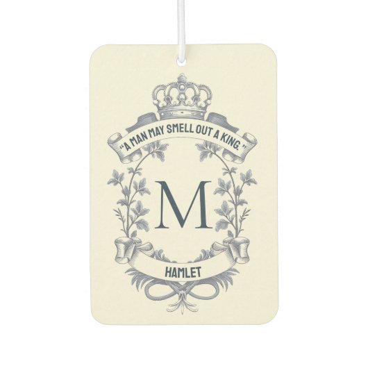 Aangepaste Elegant Monogram King  Quote Luchtverfrisser (Voorkant)