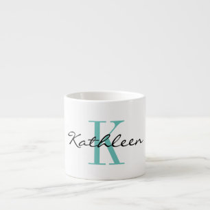 Aangepaste elegant monogram kleine espresso beker kop