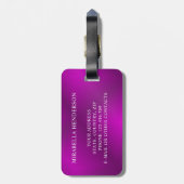 Aangepaste Elegant Paars Bright Bagagelabel (Achterkant verticaal)