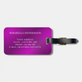 Aangepaste Elegant Paars Bright Bagagelabel (Achterkant horizontaal)