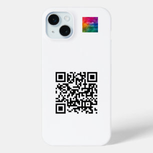Aangepaste Elegant QR Code Upload Logo Sjabloon Tr iPhone 15 Mini Hoesje