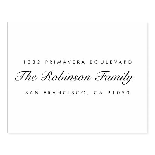 Aangepaste Elegant Script Familienaam Retouradres Rubberstempel (Afrduk)