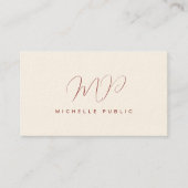 Aangepaste Elegant Script Monogram Initiaal Luxe Visitekaartje (Voorkant)