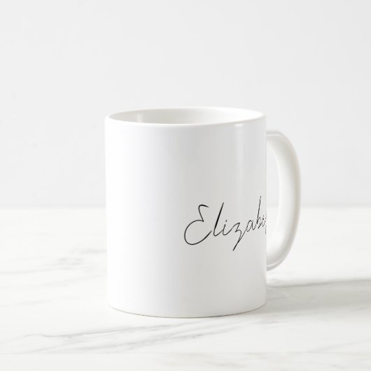 Aangepaste Elegant Script Name Sjabloon Koffiemok (Voorkant rechts)