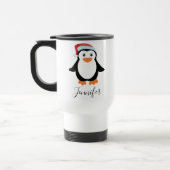 aangepaste Elegant Script Name Stylish penguin 202 Reisbeker (Links)