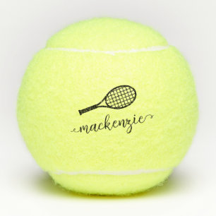 Aangepaste Elegant Script Name Tennis Balls Tennisballen