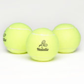 Aangepaste Elegant Script Name Tennis Balls Tennisballen (Multi)
