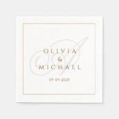 Aangepaste Elegant Script Trouwservetten  Servet (Voorkant)