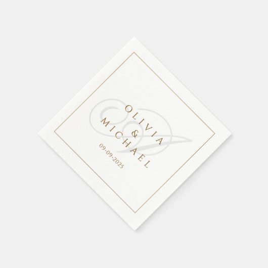 Aangepaste Elegant Script Trouwservetten  Servet (Hoek)