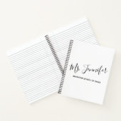 Aangepaste Elegant Scripted Dance Teacher Notitieboek (Binnen)