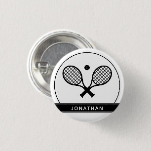 Aangepaste Elegant Tennis Racket en Ball Cute Ronde Button 3,2 Cm
