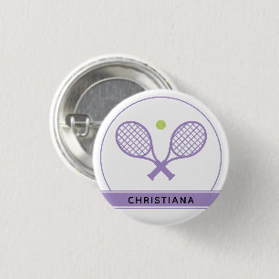 Aangepaste Elegant Tennis Racket en Ball Cute Ronde Button 3,2 Cm