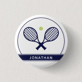 Aangepaste Elegant Tennis Racket en Ball Cute Ronde Button 3,2 Cm (Voorkant)