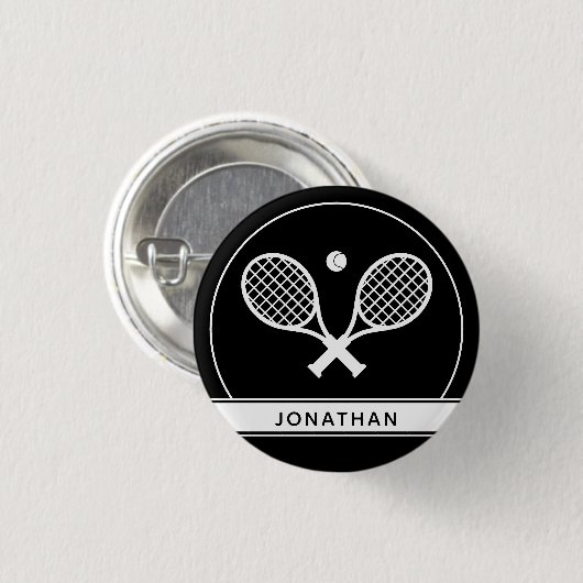 Aangepaste Elegant Tennis Racket en Ball Cute Ronde Button 3,2 Cm (Voorkant /achterkant)