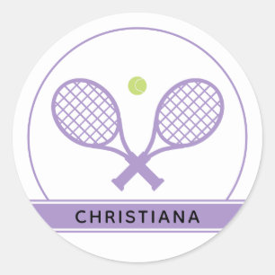 Aangepaste Elegant Tennis Racket en Ball Cute Ronde Sticker