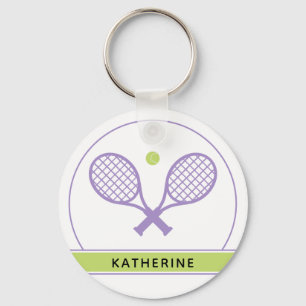 Aangepaste Elegant Tennis Racket en Ball Cute Sleutelhanger