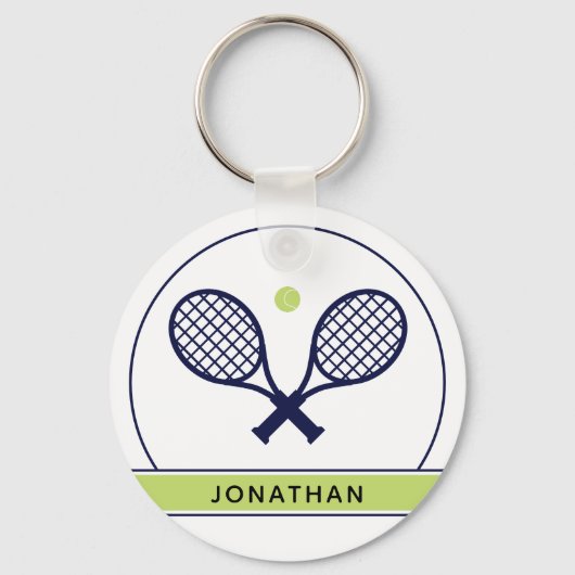 Aangepaste Elegant Tennis Racket en Ball Cute Sleutelhanger (Voorkant)