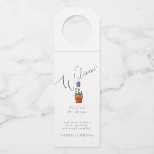 Aangepaste Elegant Waterverf Floral Wedding Flessenhanger