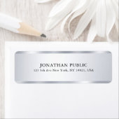 Aangepaste Elegant Zilver Look Moderne Eenvoudige Etiket (Insitu)