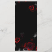 Aangepaste Elegant Zwart en Rood Bloemen Bruiloft  Menu (Achterkant)