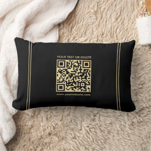 Aangepaste Elegant Zwart & Goud Sjabloon QR Code Kussen