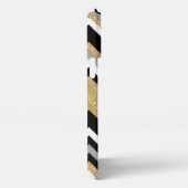 Aangepaste Elegant Zwart Goud Zigzag Patroon iPhone Hoesje (Rechterkant)