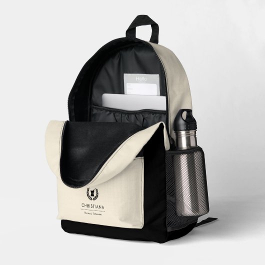 Aangepaste Elegante Apotheker Apotheek Tech Person Bedrukte Rugzak (Achterkan Hoek Rechts (Open))