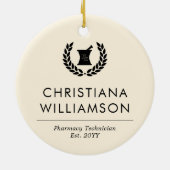 Aangepaste Elegante Apotheker Apotheek Tech Person Keramisch Ornament (Achterkant)