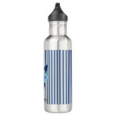 Aangepaste elegante bloemenstrepen monochromatisch waterfles (Rechts)