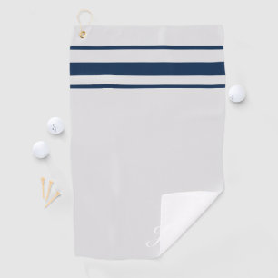 Aangepaste elegante blu-strepen voor de marine golfhanddoek