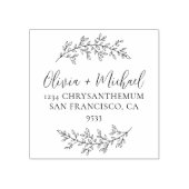 AANGEPASTE ELEGANTE BOTANISCHE BRUILOFT RETOURADRE 	RUBBERSTEMPEL (Afrduk)