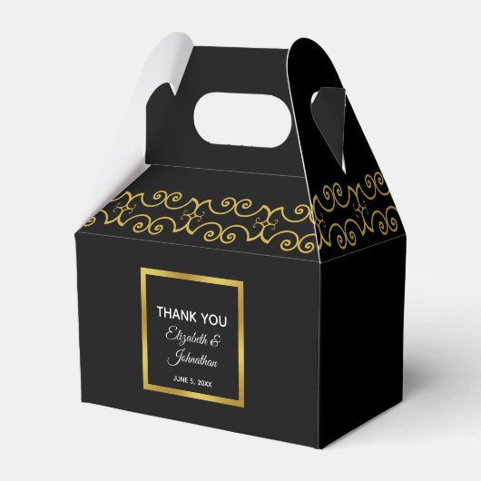 Aangepaste elegante bruiloft dank u bedankdoosjes (Voorkant Zijde)