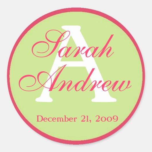 Aangepaste Elegante Bruiloft Stickers (Voorkant)