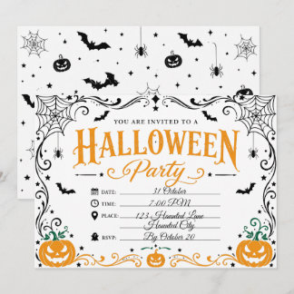 Aangepaste Elegante Gotische Halloween Feest Uitno Kaart