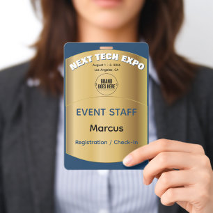 Aangepaste Elegante Gouden Conferentie Handelsbeur Badge