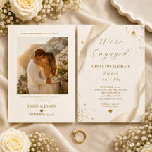 Aangepaste Elegante Gouden Foto We Zijn Verliefd U