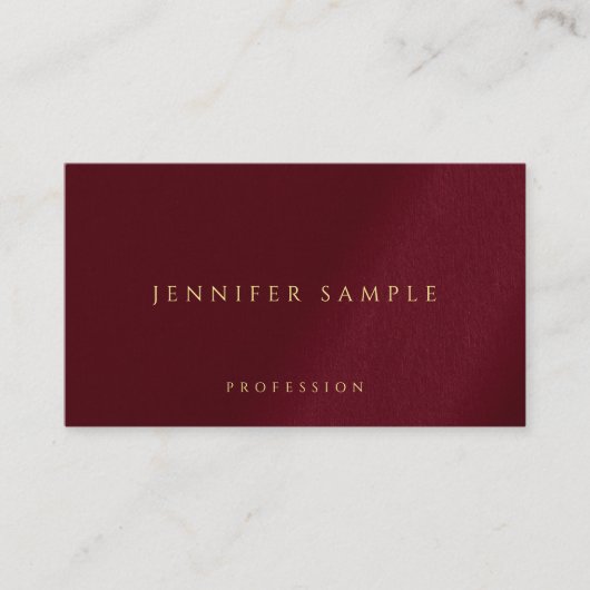 Aangepaste Elegante Gouden Kleur Tekst Premium Dik Visitekaartje (Voorkant)