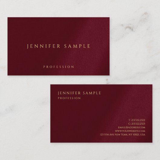 Aangepaste Elegante Gouden Kleur Tekst Premium Dik Visitekaartje (Voorkant / Achterkant)