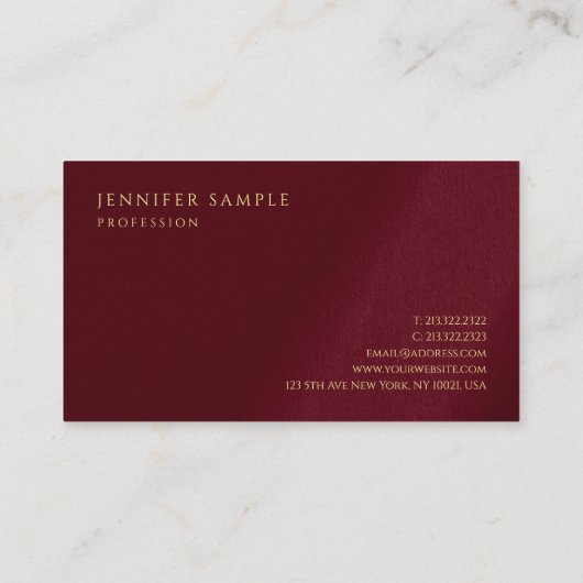 Aangepaste Elegante Gouden Kleur Tekst Premium Dik Visitekaartje (Achterkant)