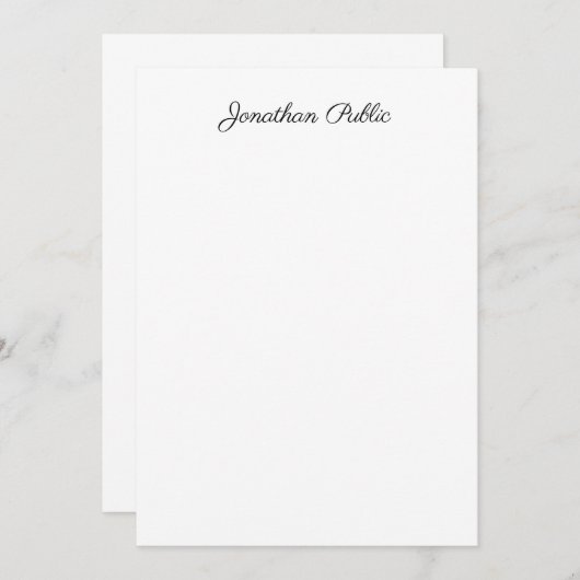 Aangepaste elegante handgeschreven scripttekst Sja Notitiekaartje (Voorkant / Achterkant)