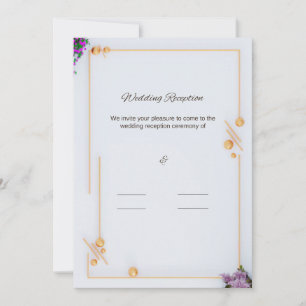 Aangepaste Elegante Huwelijksuitnodiging met Flora Kaart