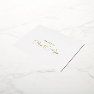 Aangepaste elegante kalligrafie Hartelijk dank Fol Folie Feestdagen Briefkaart