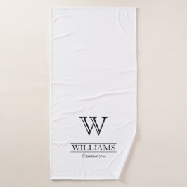 Aangepaste elegante klassieke familienaam van het  badhanddoek