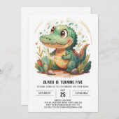 Aangepaste Elegante Krokodil Verjaardag Kaart (Voorkant / Achterkant)