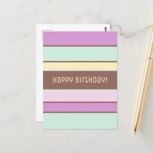 Aangepaste Elegante Lichte Pastel Strepen Gelukkig Briefkaart